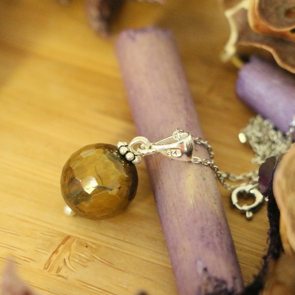 Natural Tiger Eye necklaces 925 Sterling Silver - Picture 2 of 6